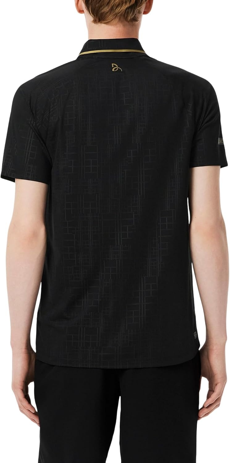 image:imageLacoste Mens Sport UltraDry Branded Stripe Tennis PoloBlack