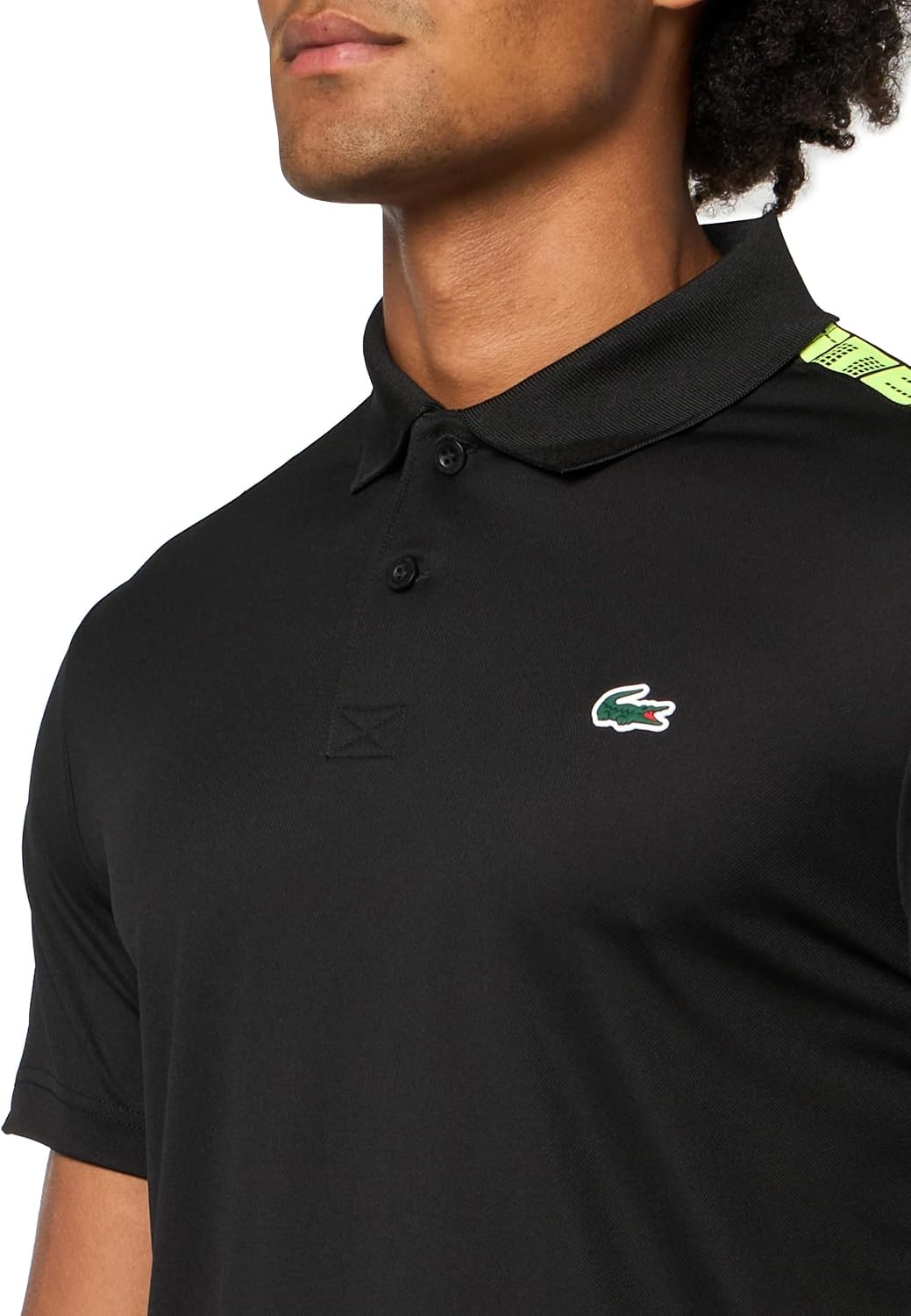 image:imageLacoste Mens Sport UltraDry Branded Stripe Tennis PoloBlack