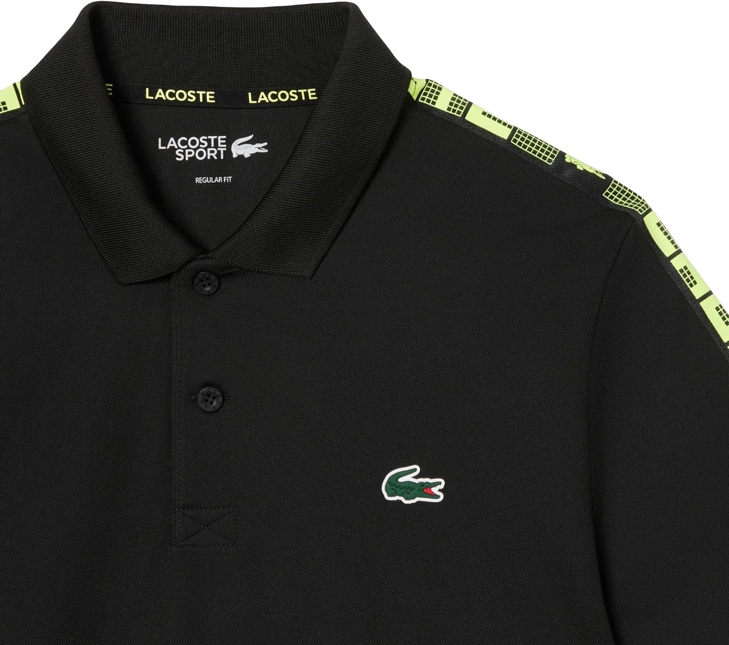 image:imageLacoste Mens Sport UltraDry Branded Stripe Tennis PoloBlack