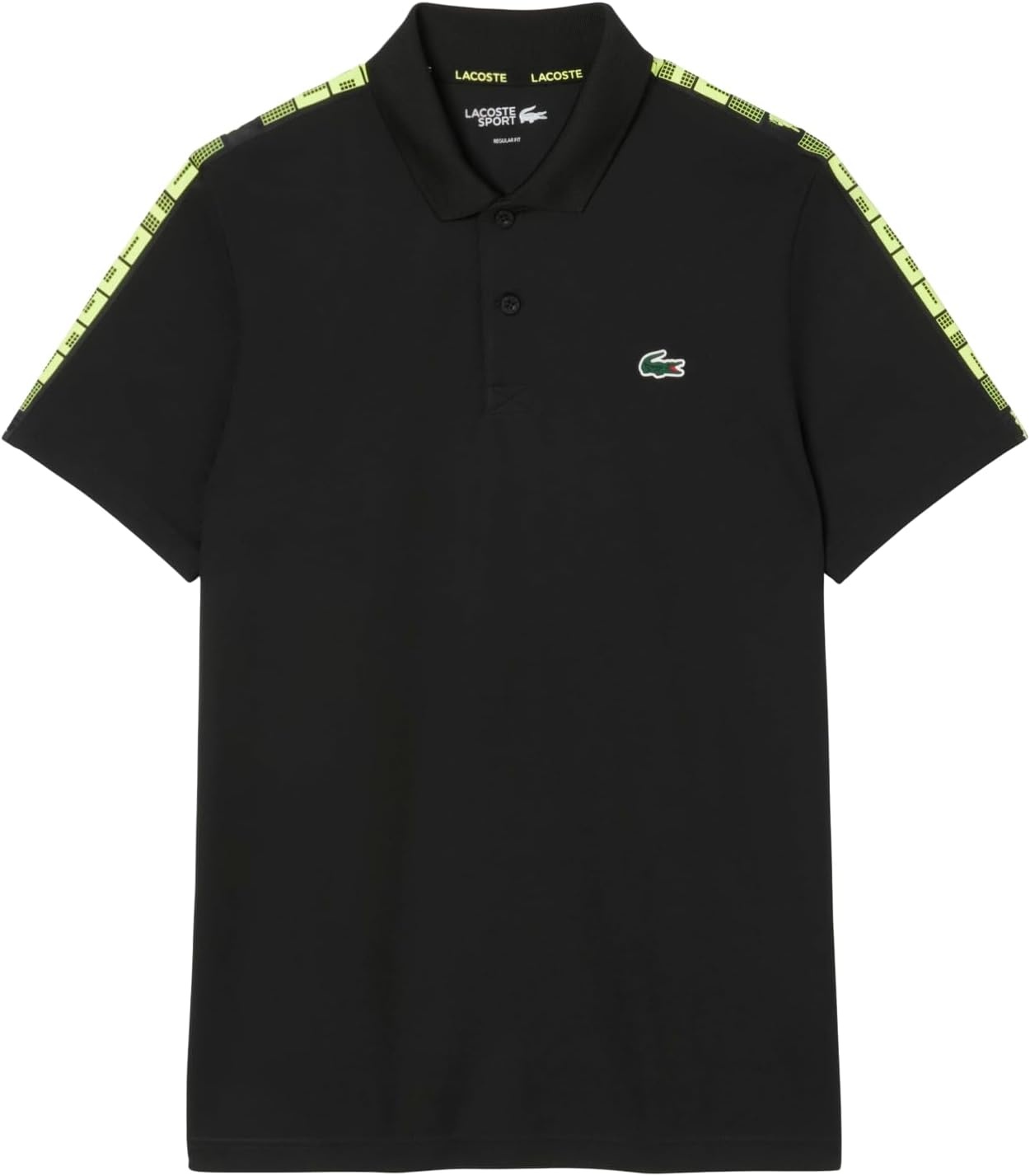 image:imageLacoste Mens Sport UltraDry Branded Stripe Tennis PoloBlack