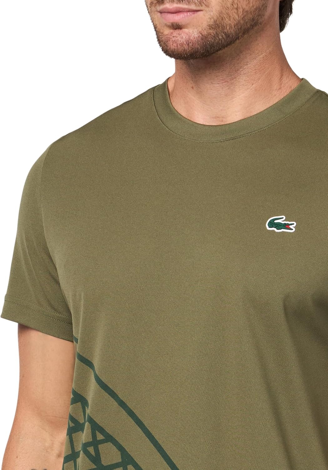 image:imageLacoste Mens Sport UltraDry Printed Tennis TShirtOlive