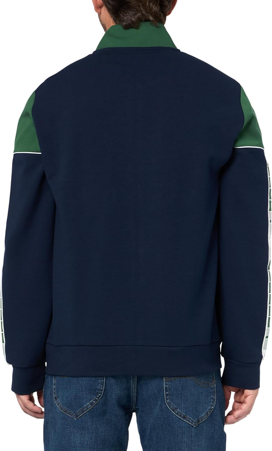 image:imageLacoste Mens Tennis Zipped Colorblock SweatshirtNavy BlueGreen