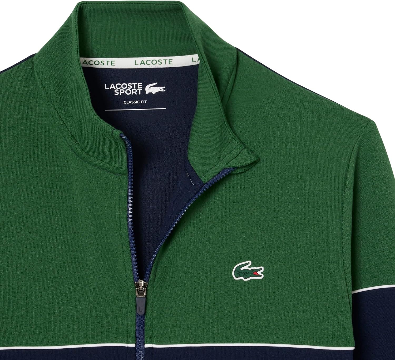 image:imageLacoste Mens Tennis Zipped Colorblock SweatshirtNavy BlueGreen