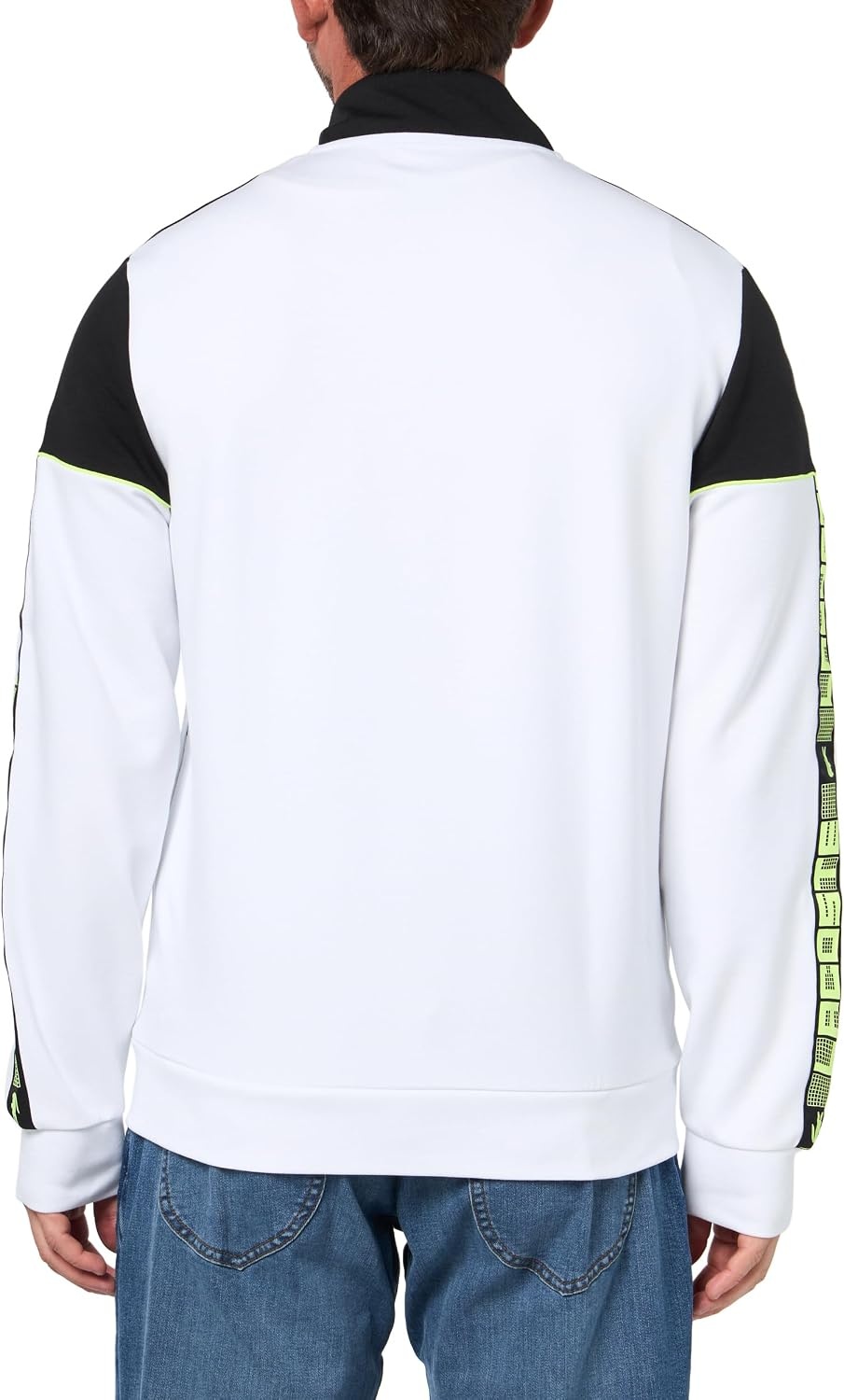 image:imageLacoste Mens Tennis Zipped Colorblock SweatshirtWhiteBlack