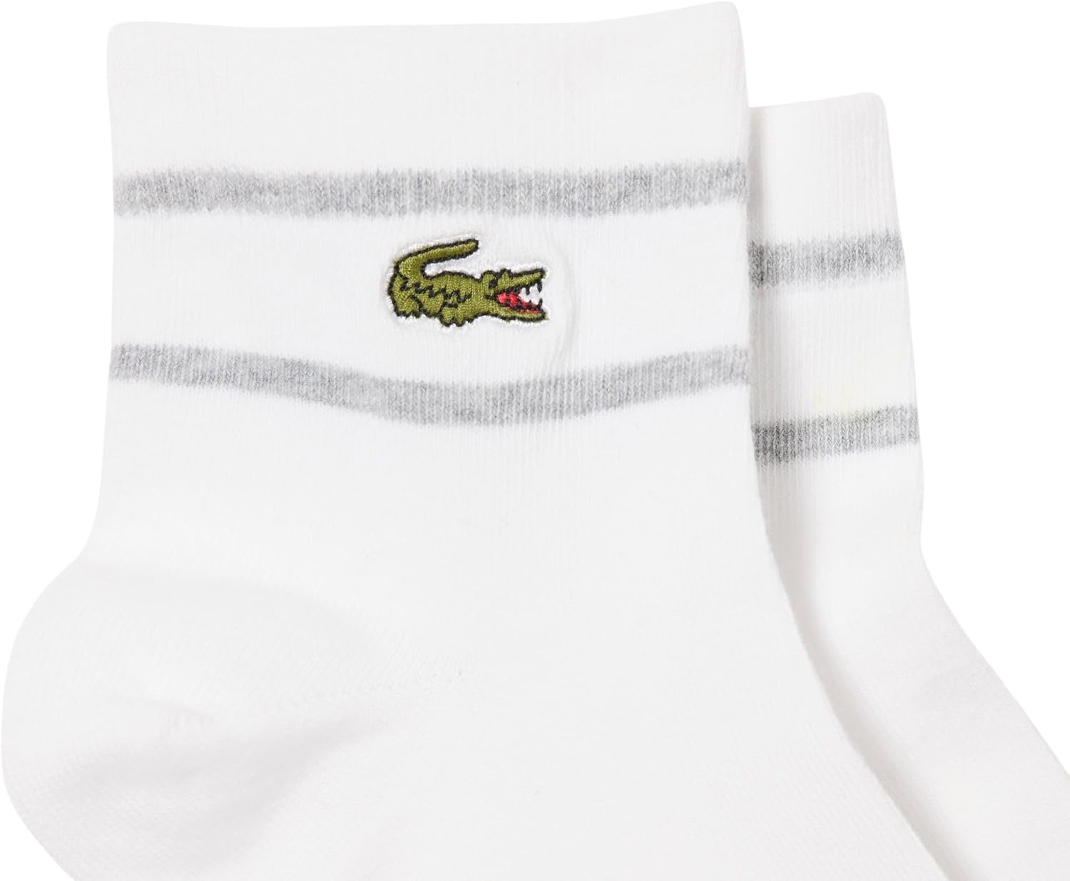 image:imageLacoste Unisex Adult 2pack Organic Cotton Blend SockGrey Chine White