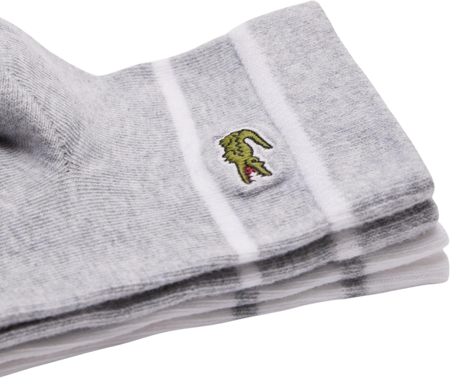 image:imageLacoste Unisex Adult 2pack Organic Cotton Blend SockGrey Chine White