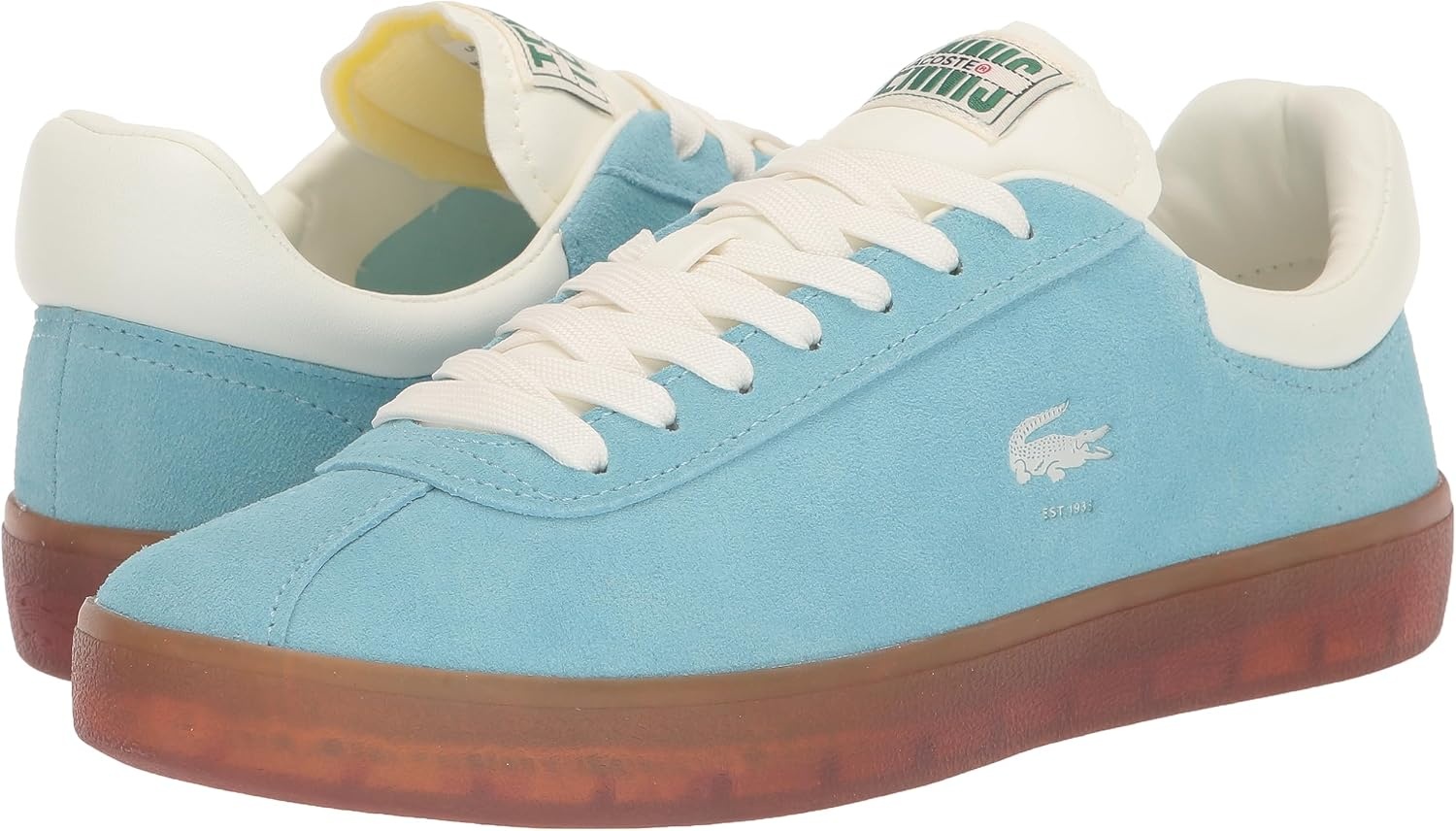 image:imageLacoste Womens Baseshot Leather SneakersLt BlueDk Gum