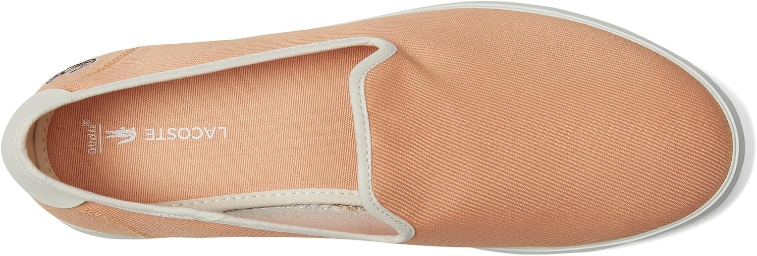 image:imageLacoste Womens Canvas Resort Slipon SneakerLight OrangeWhite