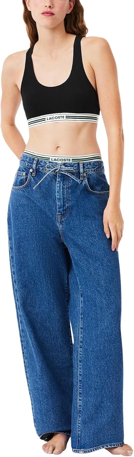 image:imageLacoste Womens Contrast Band Stretch Cotton BraletteNoir