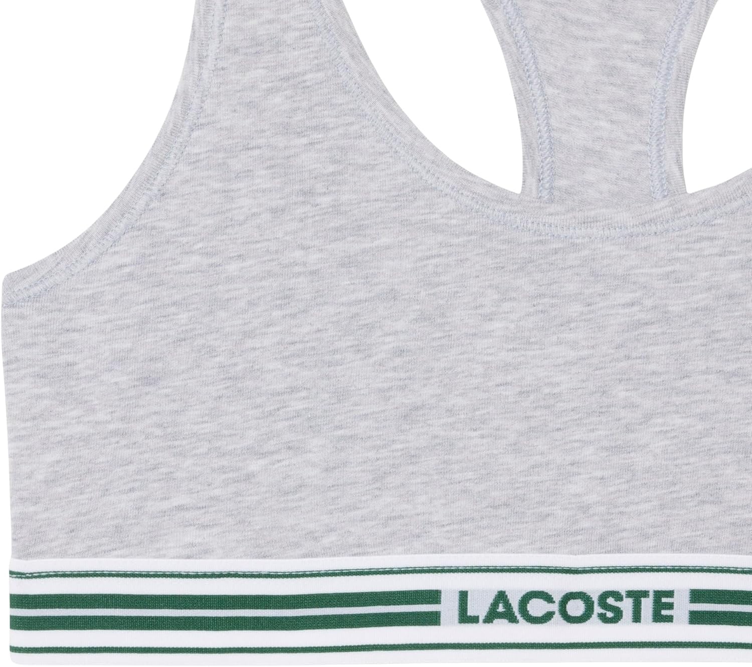 image:imageLacoste Womens Contrast Band Stretch Cotton BraletteSilver Chine