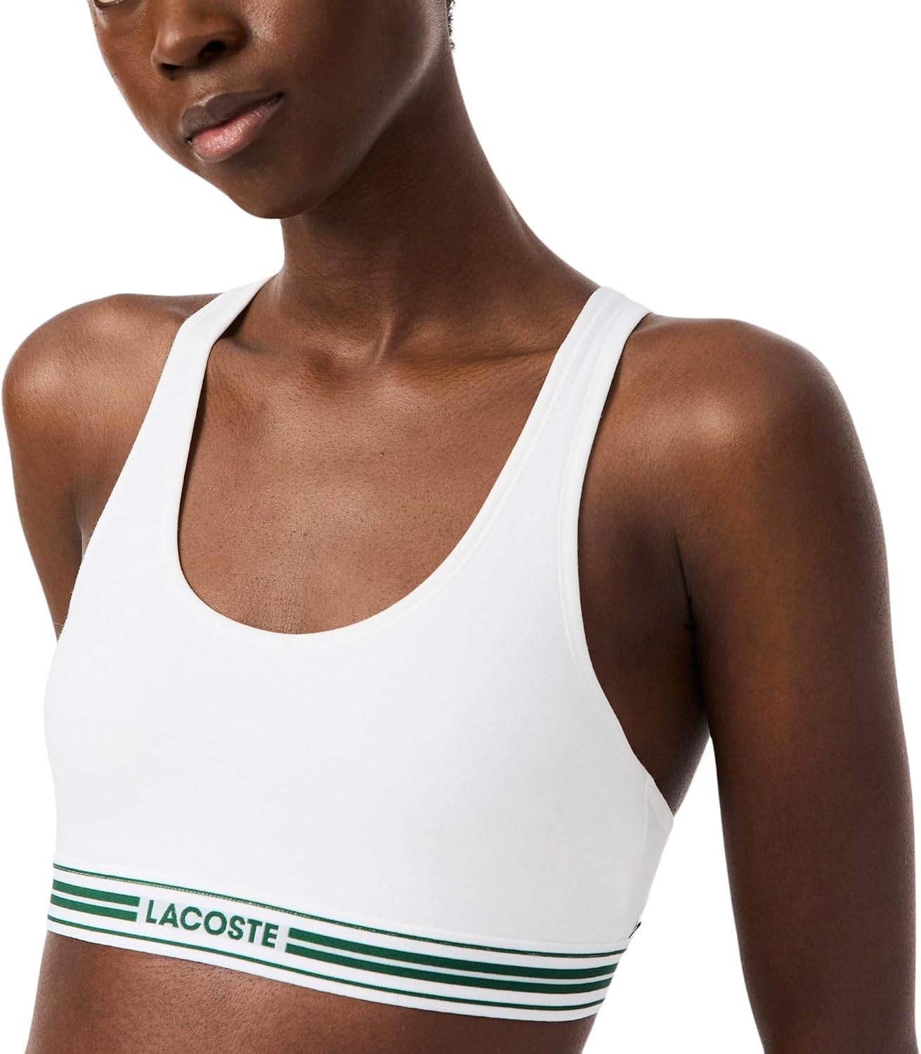 image:imageLacoste Womens Contrast Band Stretch Cotton BraletteWhite