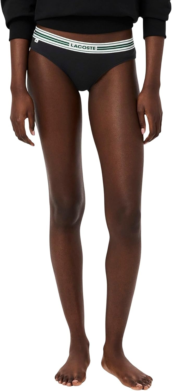 image:imageLacoste Womens Contrast Waist Stretch Cotton BriefsBlack