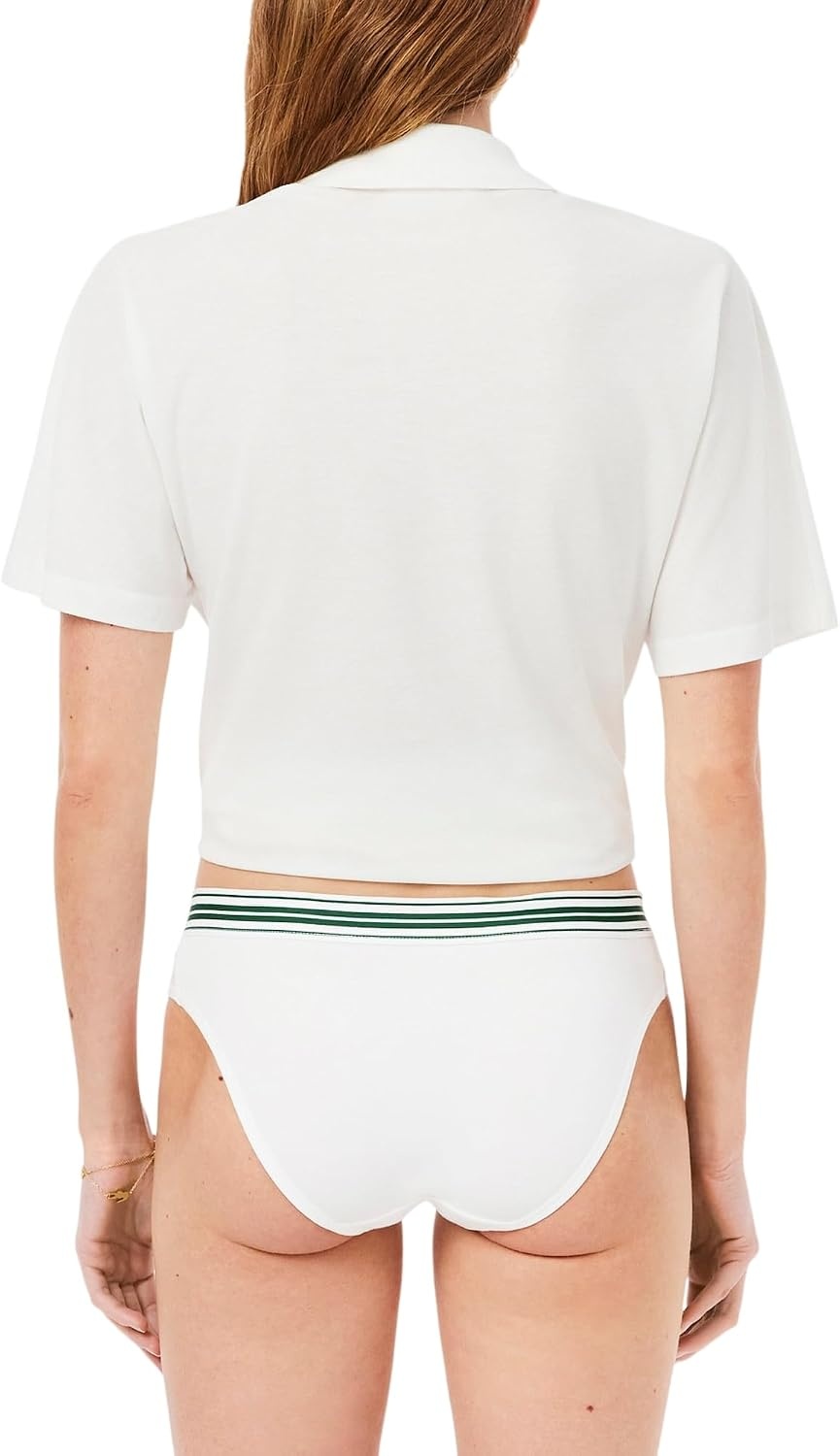 image:imageLacoste Womens Contrast Waist Stretch Cotton BriefsWhite