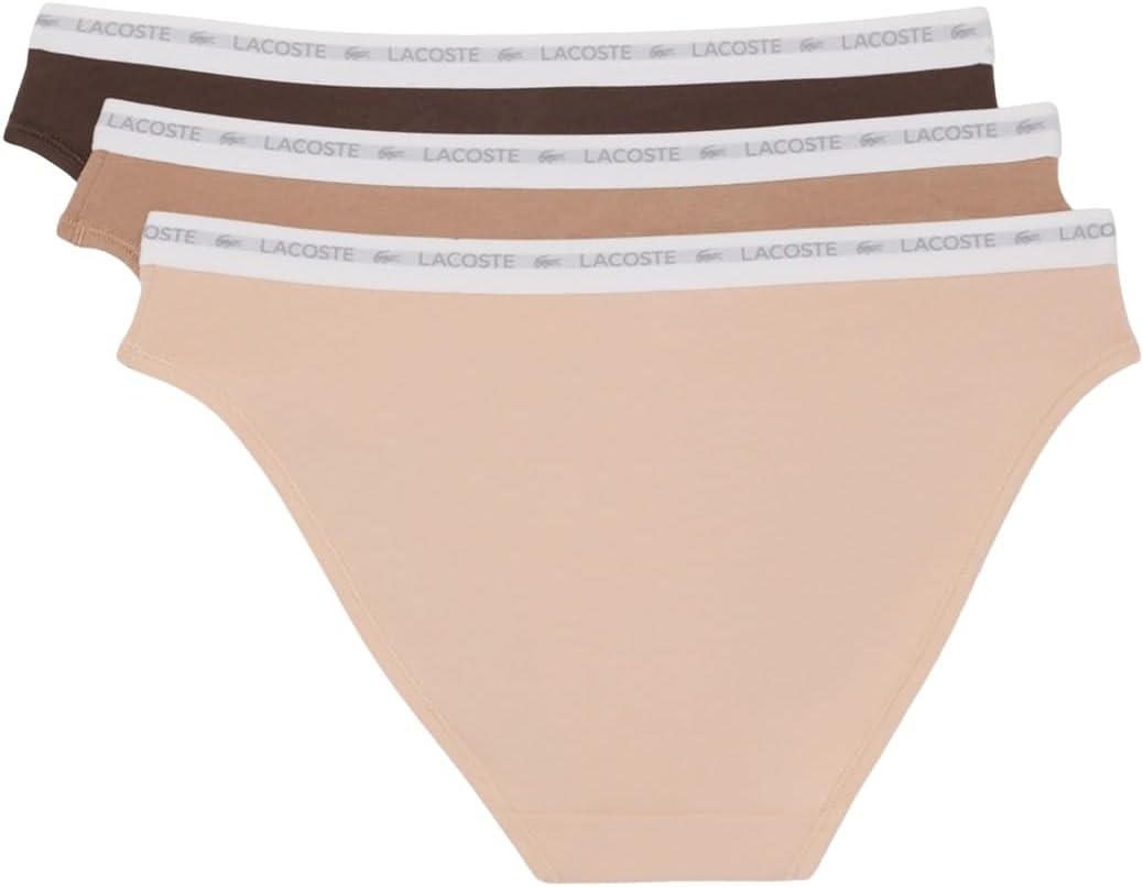 image:imageLacoste Womens Cotton Stretch Briefs 3packBiscuitBaguetteGrume