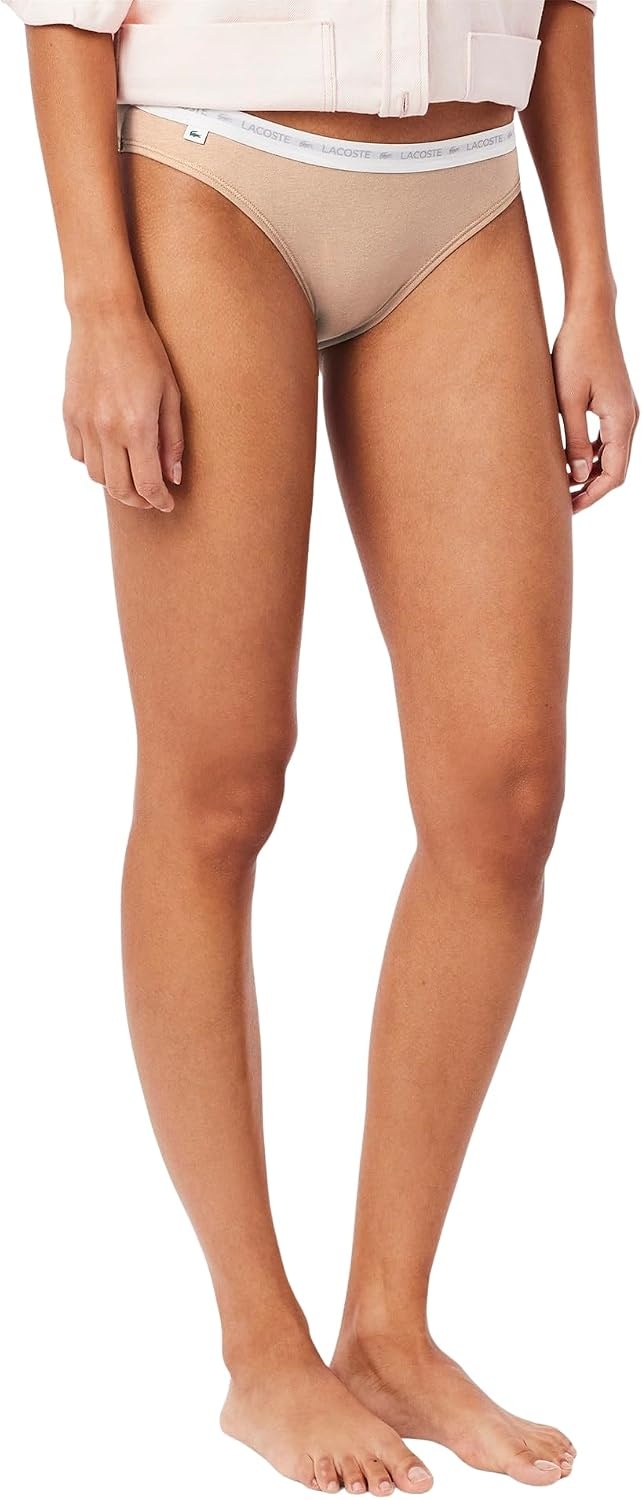 image:imageLacoste Womens Cotton Stretch Briefs 3packBiscuitBaguetteGrume