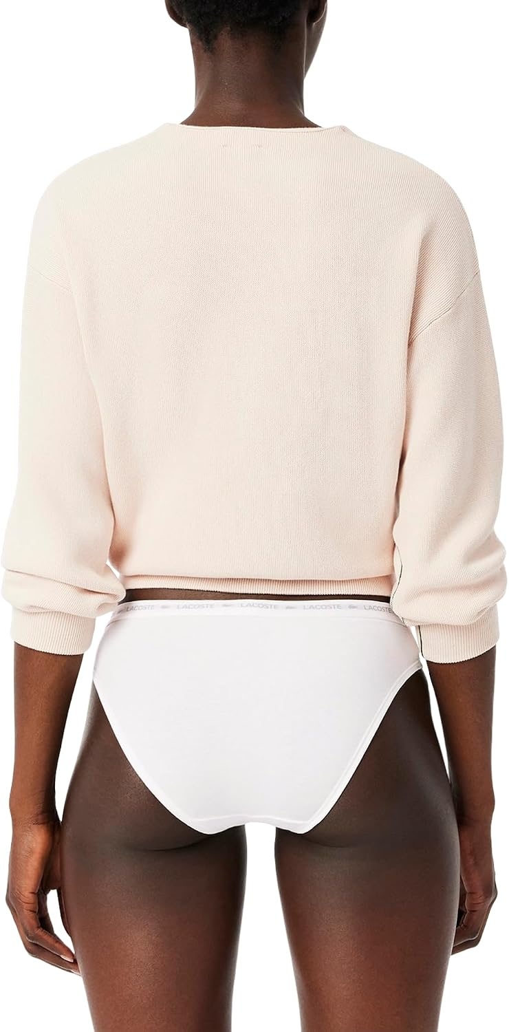 image:imageLacoste Womens Cotton Stretch Briefs 3packNoirBlancGris Chine