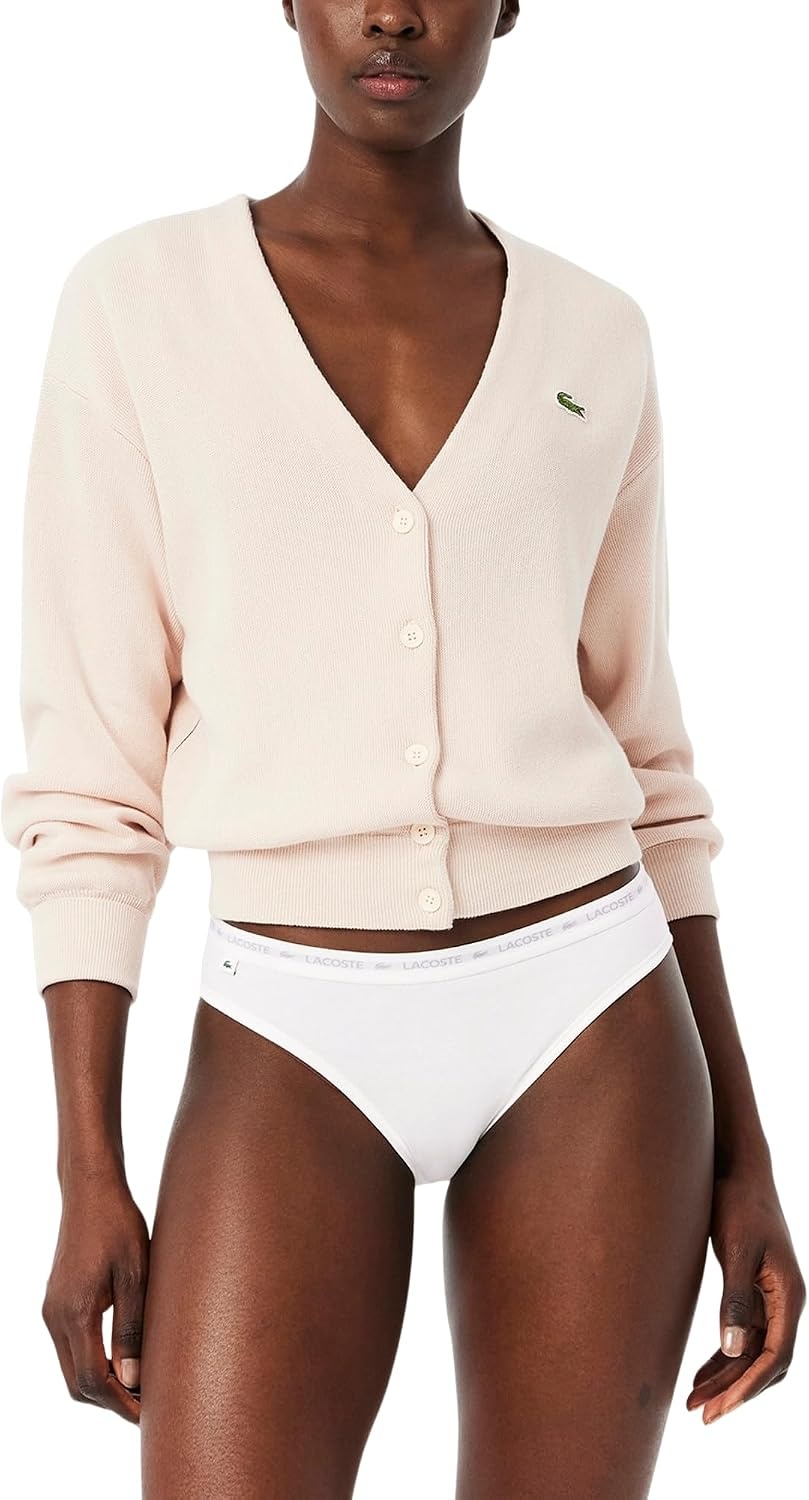 image:imageLacoste Womens Cotton Stretch Briefs 3packNoirBlancGris Chine