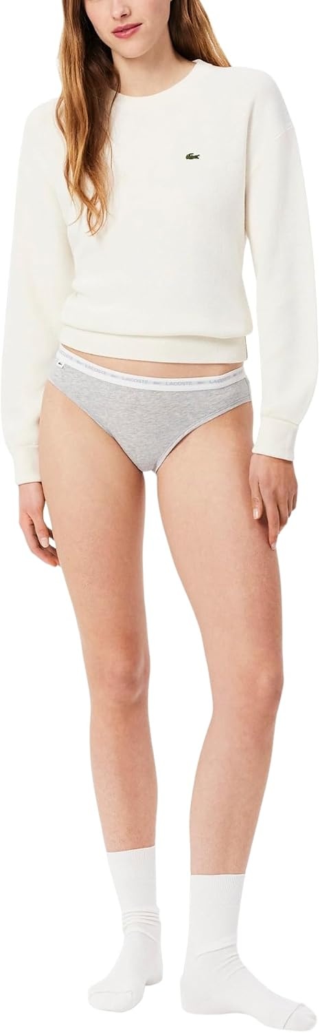image:imageLacoste Womens Cotton Stretch Briefs 3packNoirBlancGris Chine
