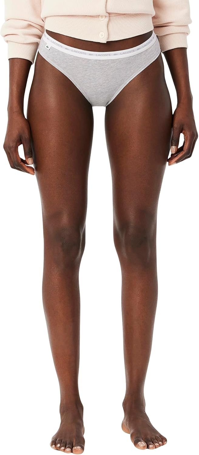 image:imageLacoste Womens Cotton Stretch Briefs 3packNoirBlancGris Chine