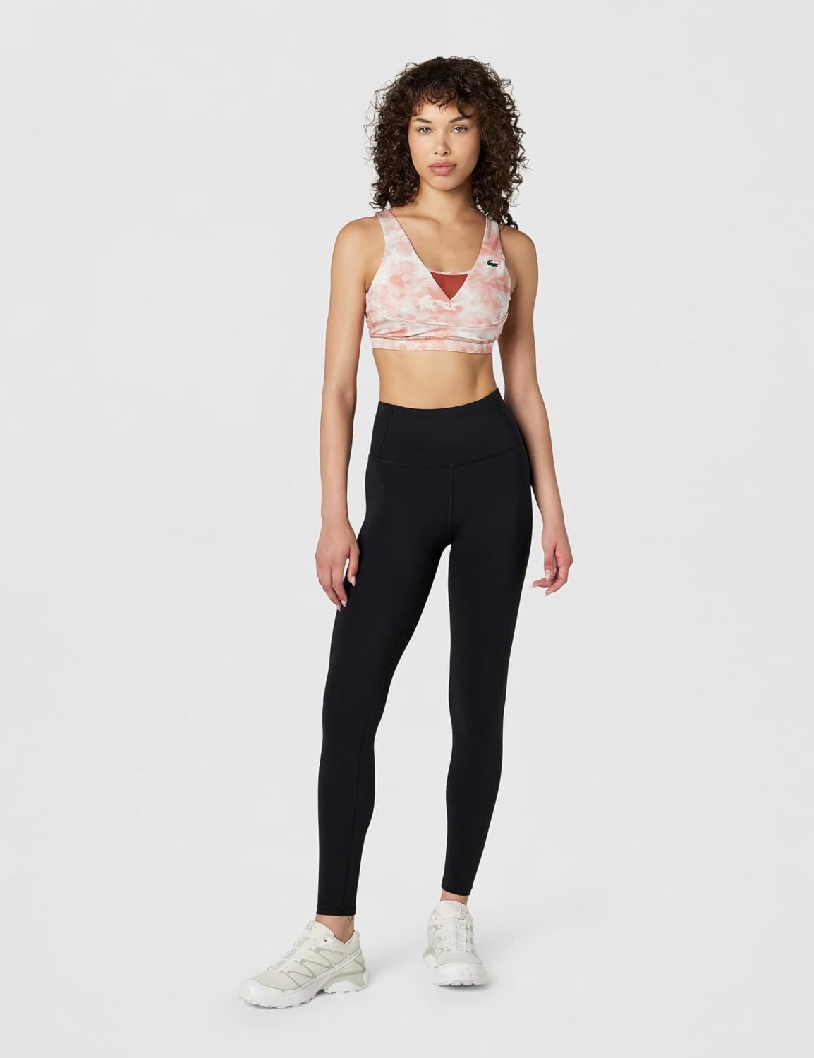 image:imageLacoste Womens Recycled Print Sports BraWhitePeach