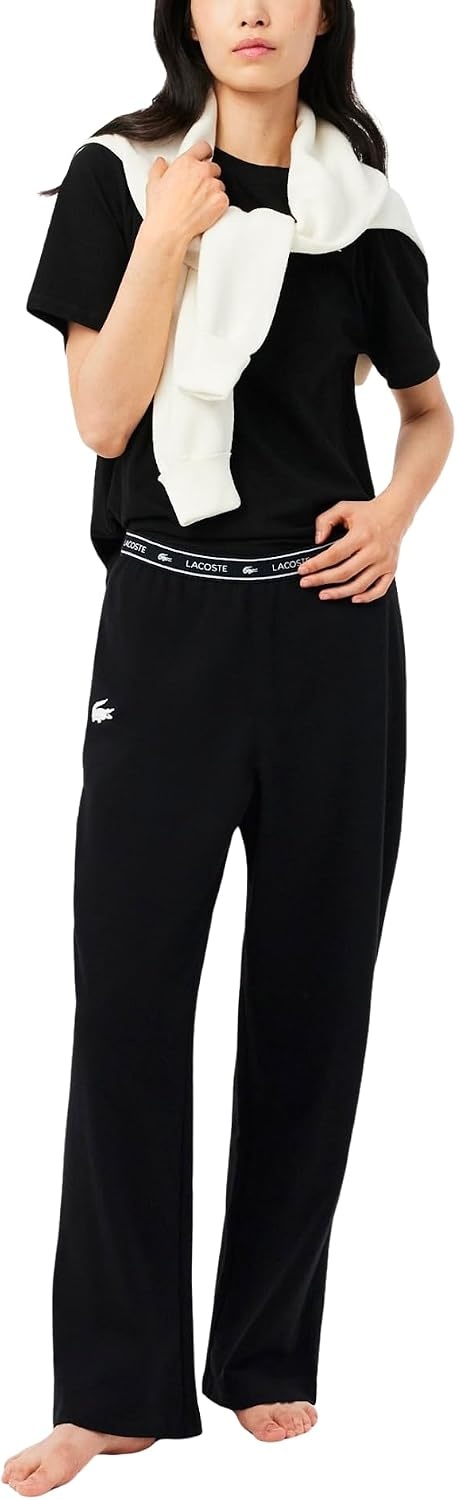 image:imageLacoste Womens Soft Fleece Loungewear PantsBlackWhite