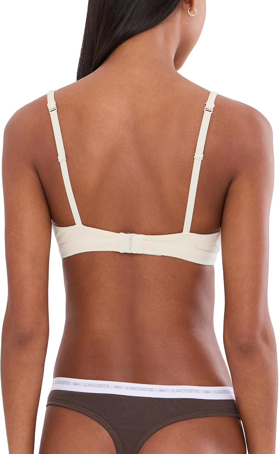 image:imageLacoste Womens Stretch Cotton String BriefsBeigeBrown
