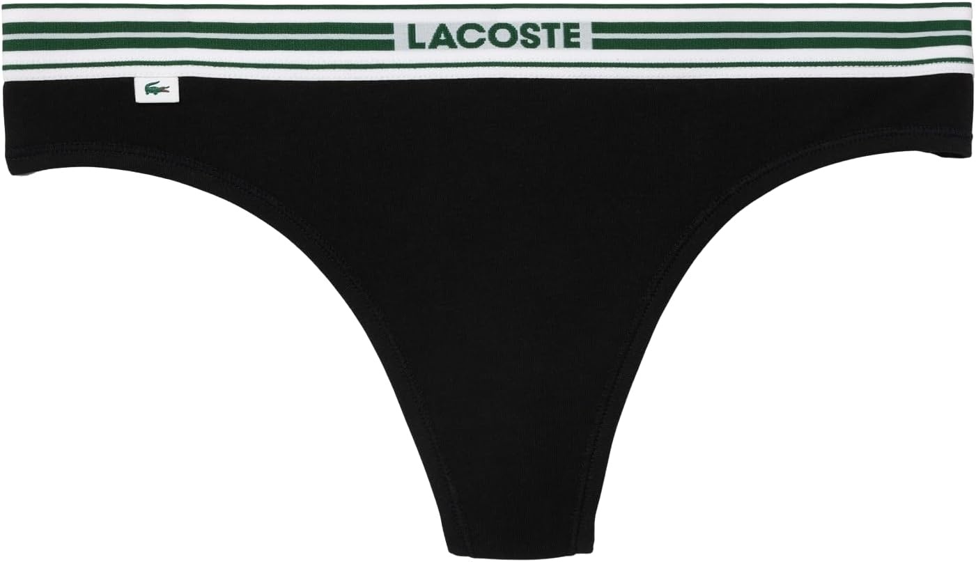 image:imageLacoste Womens Stretch Cotton String BriefsBlack