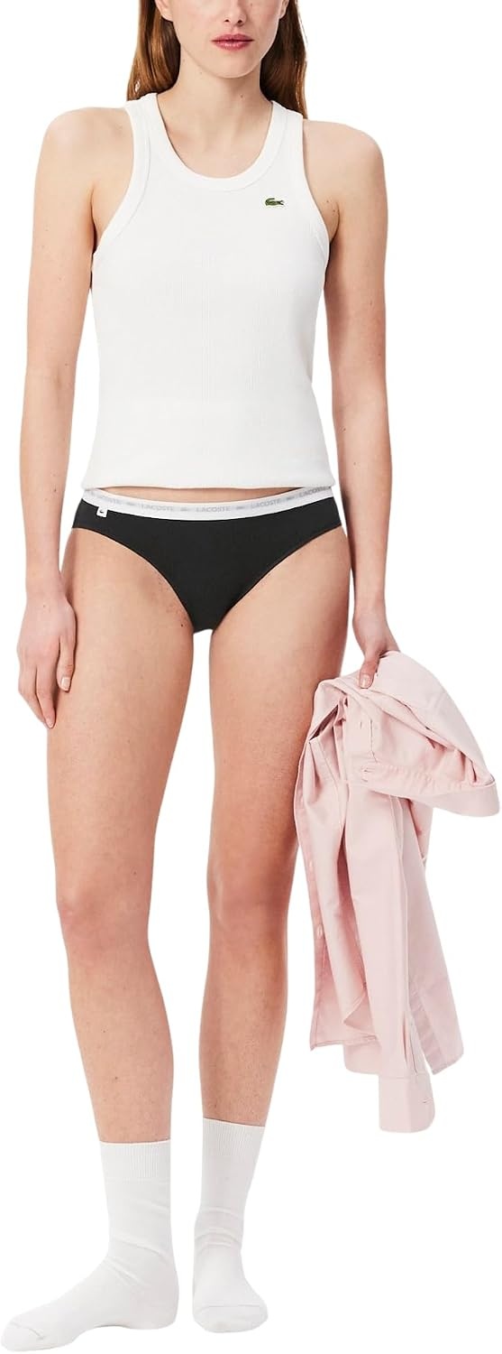 image:imageLacoste Womens Stretch Cotton String BriefsNew Black