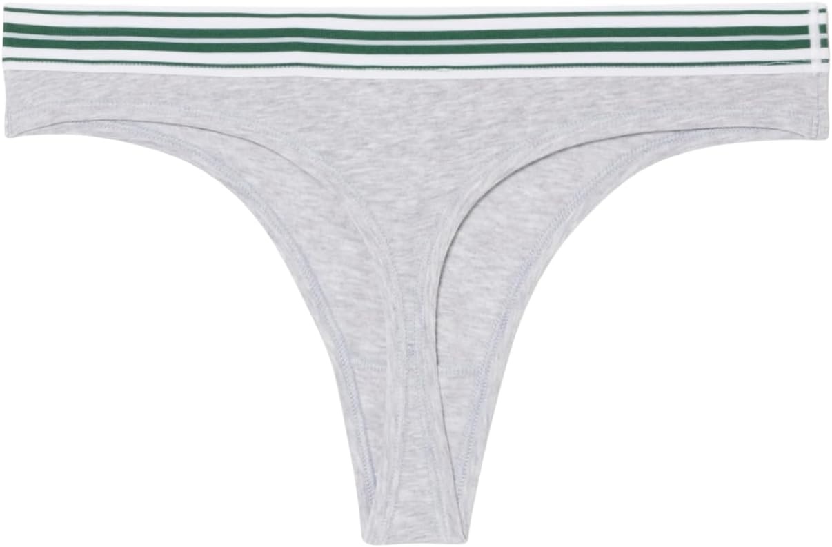image:imageLacoste Womens Stretch Cotton String BriefsSilver Chine