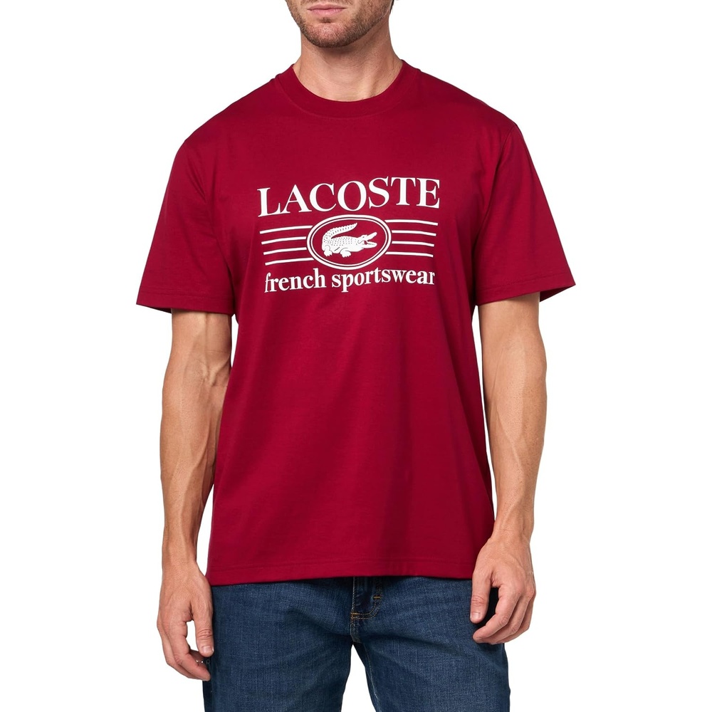image:imageLacoste Classic Fit Cotton Print TShirtBordeaux