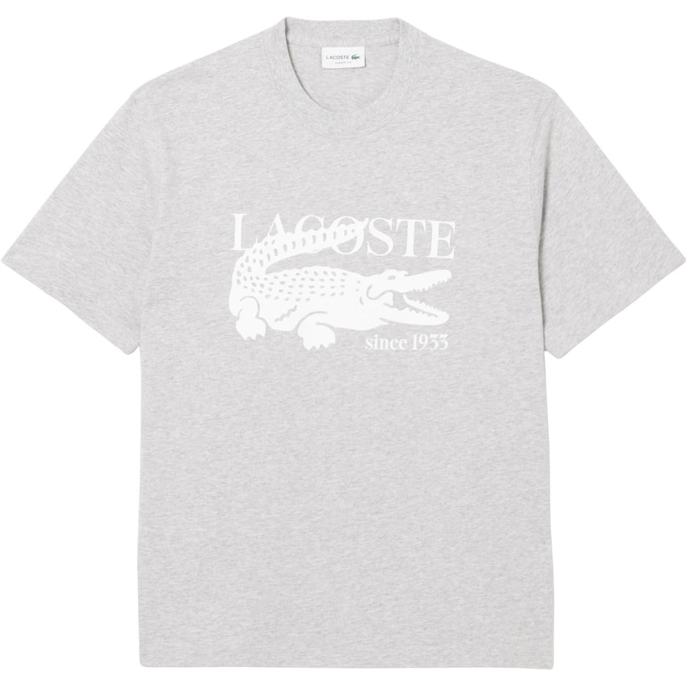 image:imageLacoste Classic Fit Cotton Print TShirtSilver Chine