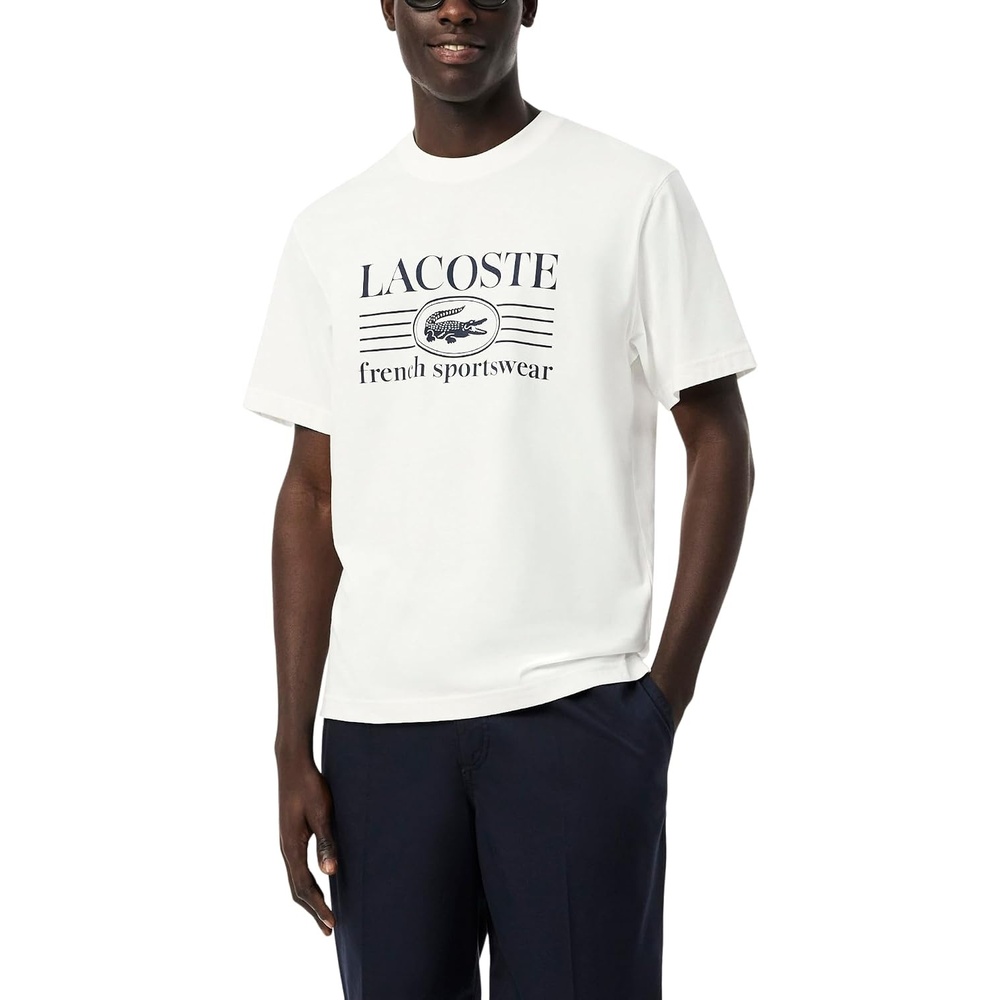 image:imageLacoste Classic Fit Cotton Print TShirtWhite