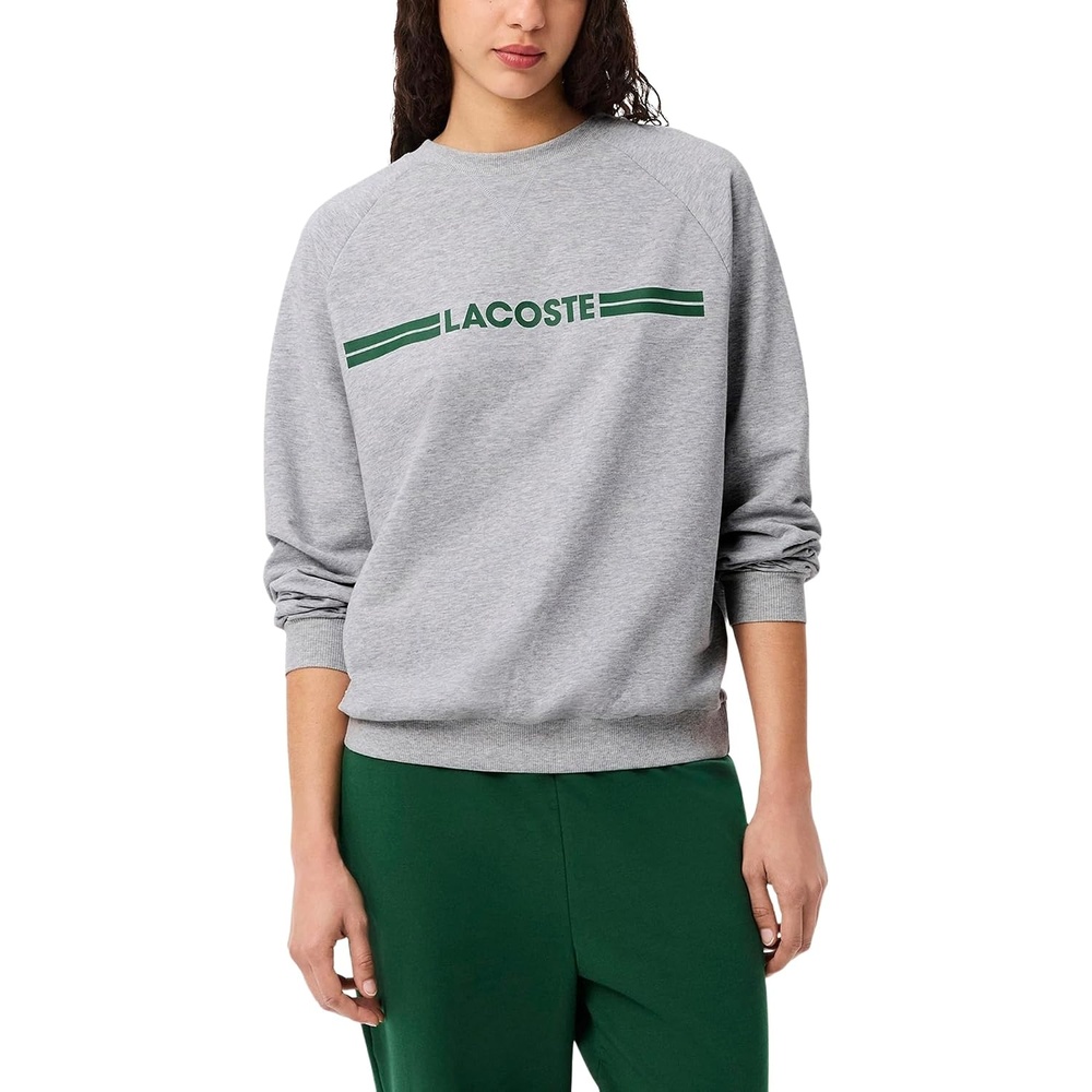 image:imageLacoste Logo Fleece Loungewear SweatshirtSilver ChineGreen