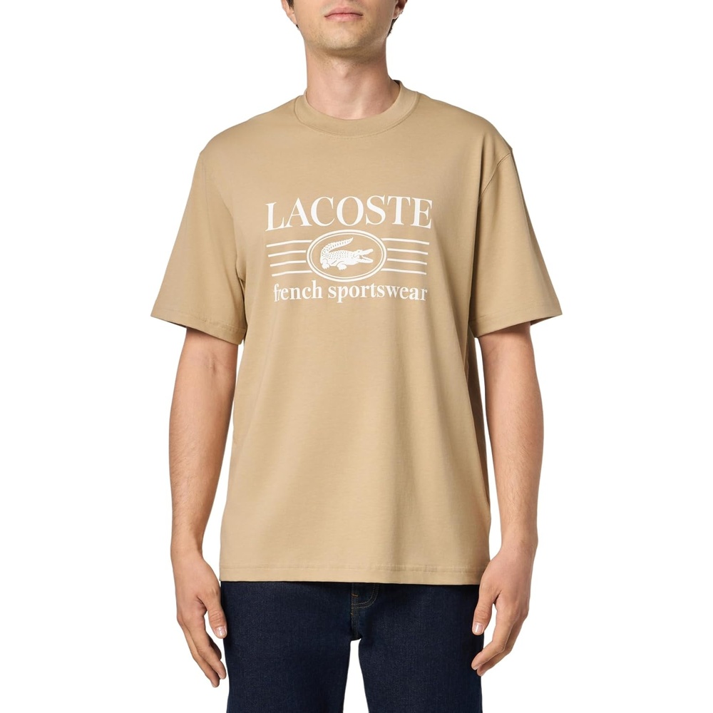 image:imageLacoste Mens Classic Fit Cotton Print TShirtBrown