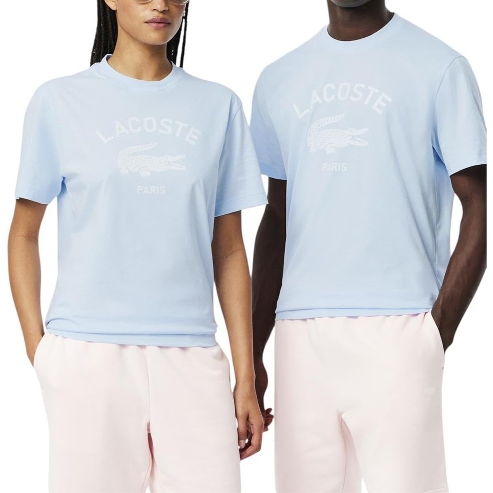 image:imageLacoste Mens Piqu Graphic TShirtRill Blue Branding