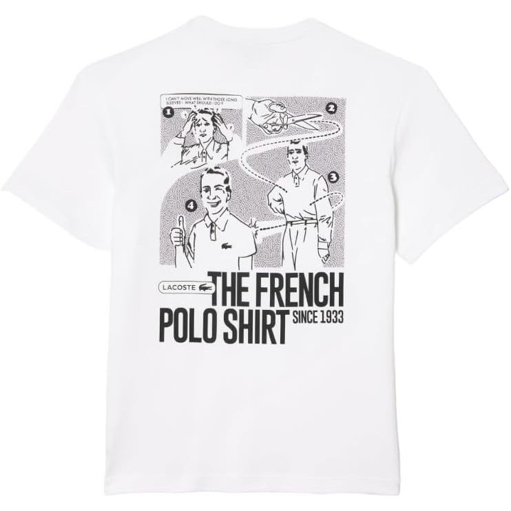 image:imageLacoste Mens Piqu Graphic TShirtWhite