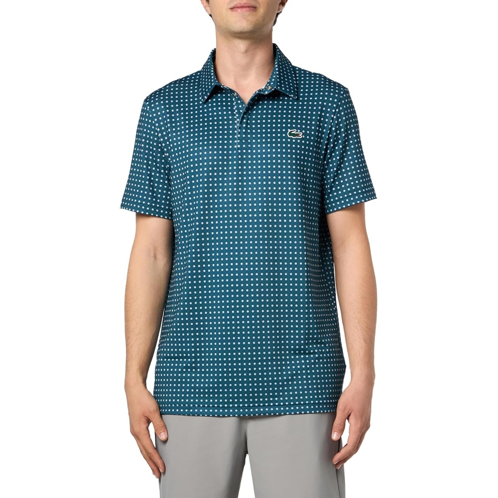 image:imageLacoste Mens Regular Fit UV Protect AllOver Print Golf Polo Shirt Flour 3XLarge