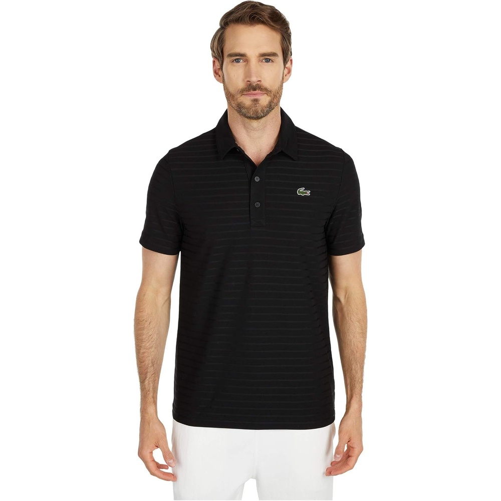 image:imageLacoste Mens Sport Short Sleeve Jacquard Techincal Polo ShirtBlack