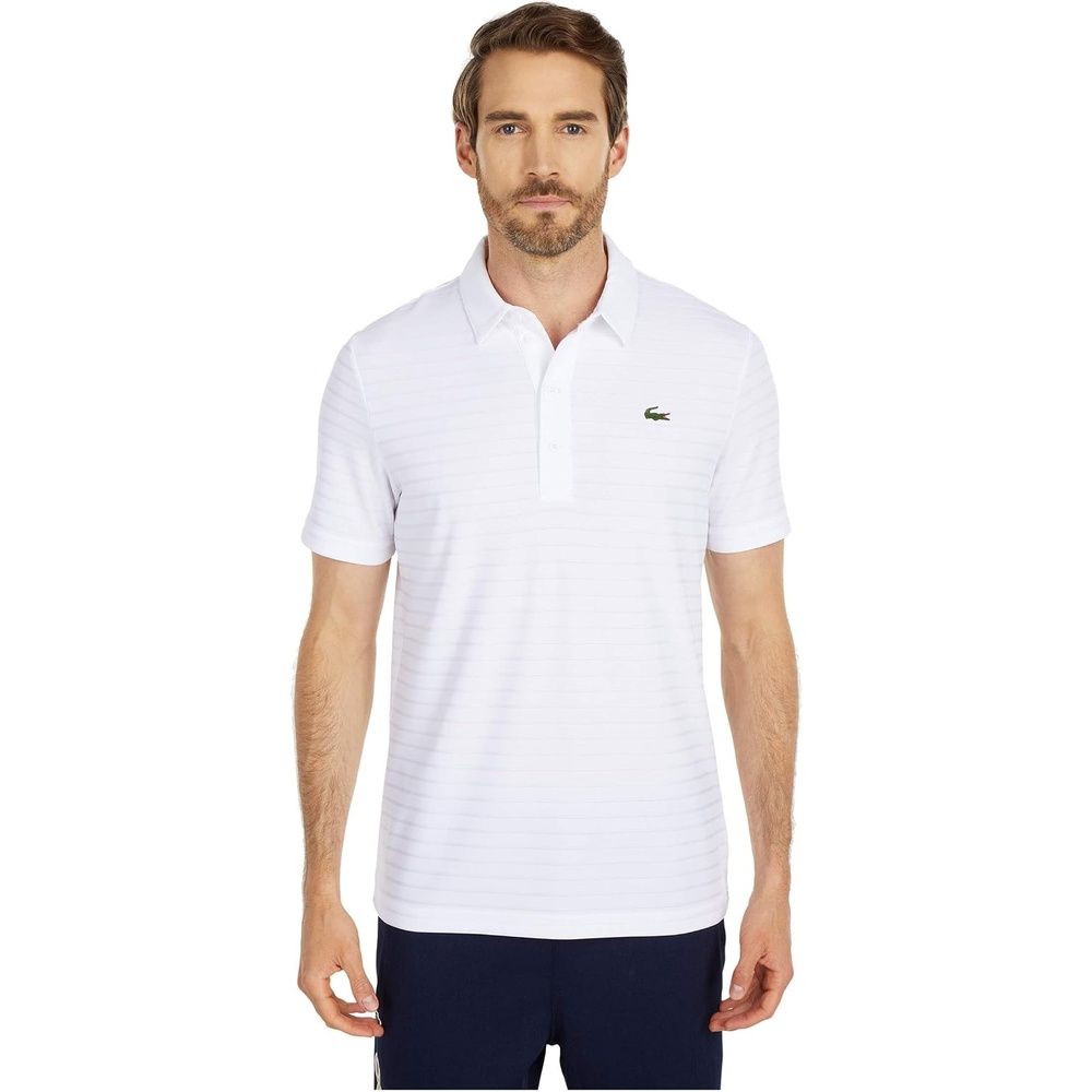 image:imageLacoste Mens Sport Short Sleeve Jacquard Techincal Polo ShirtWhite