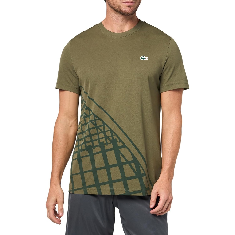 image:imageLacoste Mens Sport UltraDry Printed Tennis TShirtOlive