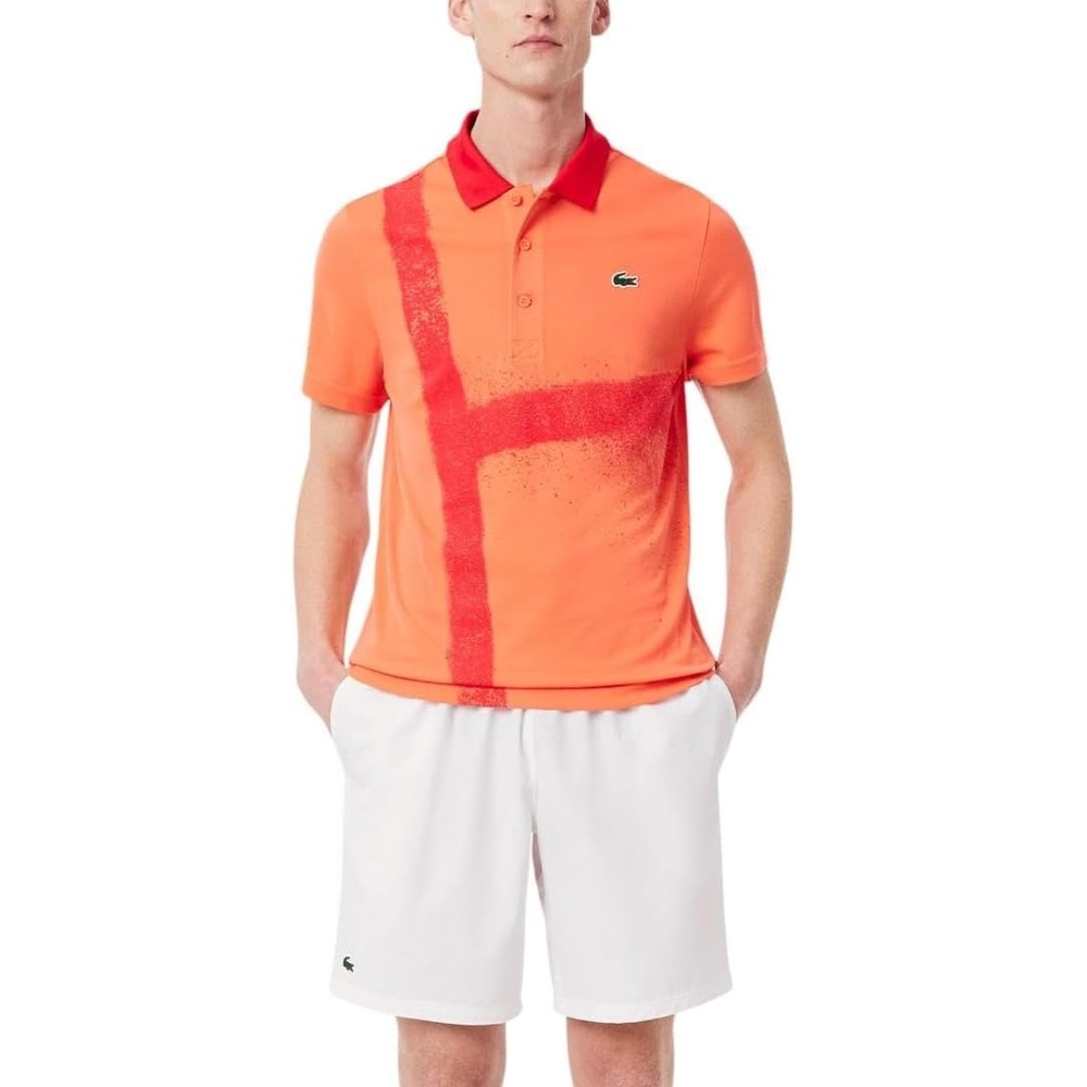 image:imageLacoste Mens Tennis X Novak Djokovic ShortsWhiteMango Tree Red