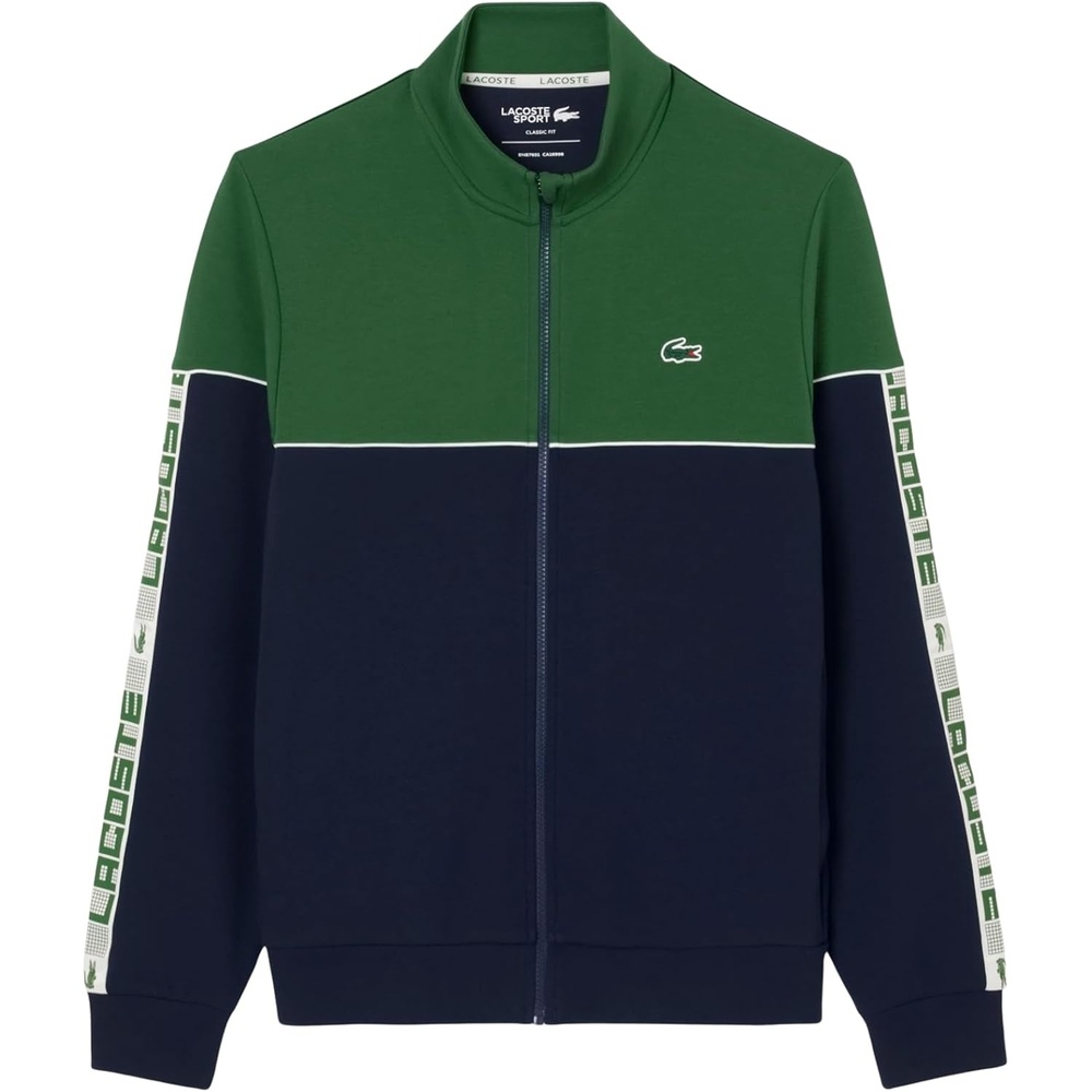 image:imageLacoste Mens Tennis Zipped Colorblock SweatshirtNavy BlueGreen
