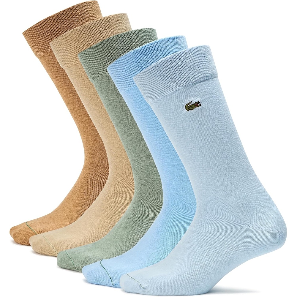 image:imageLacoste Unisex 5Pack Cotton SocksBrown  Green  Blue
