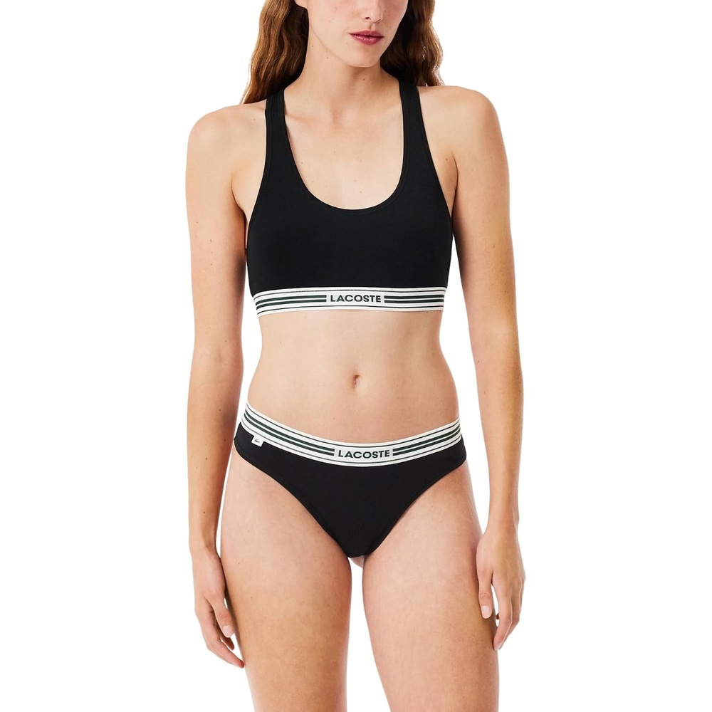 image:imageLacoste Womens Contrast Band Stretch Cotton BraletteNoir