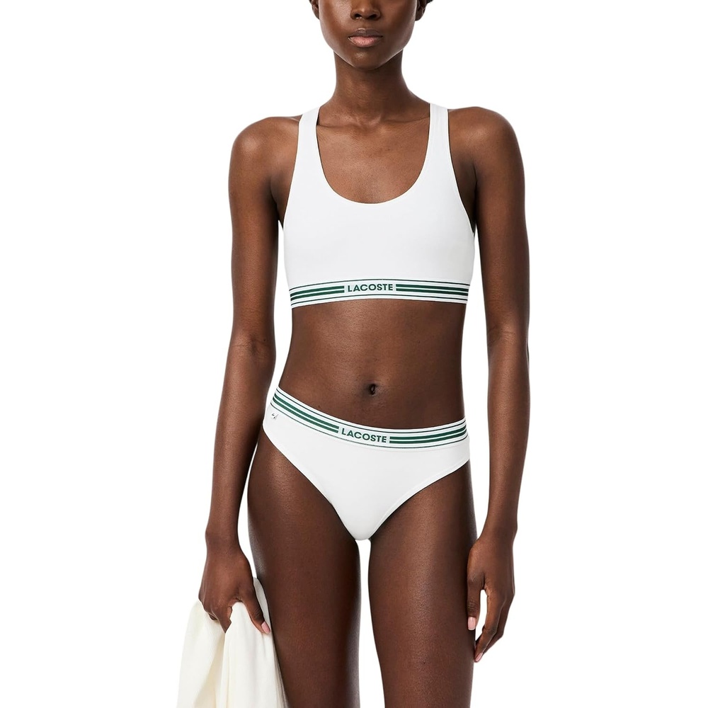 image:imageLacoste Womens Contrast Band Stretch Cotton BraletteWhite