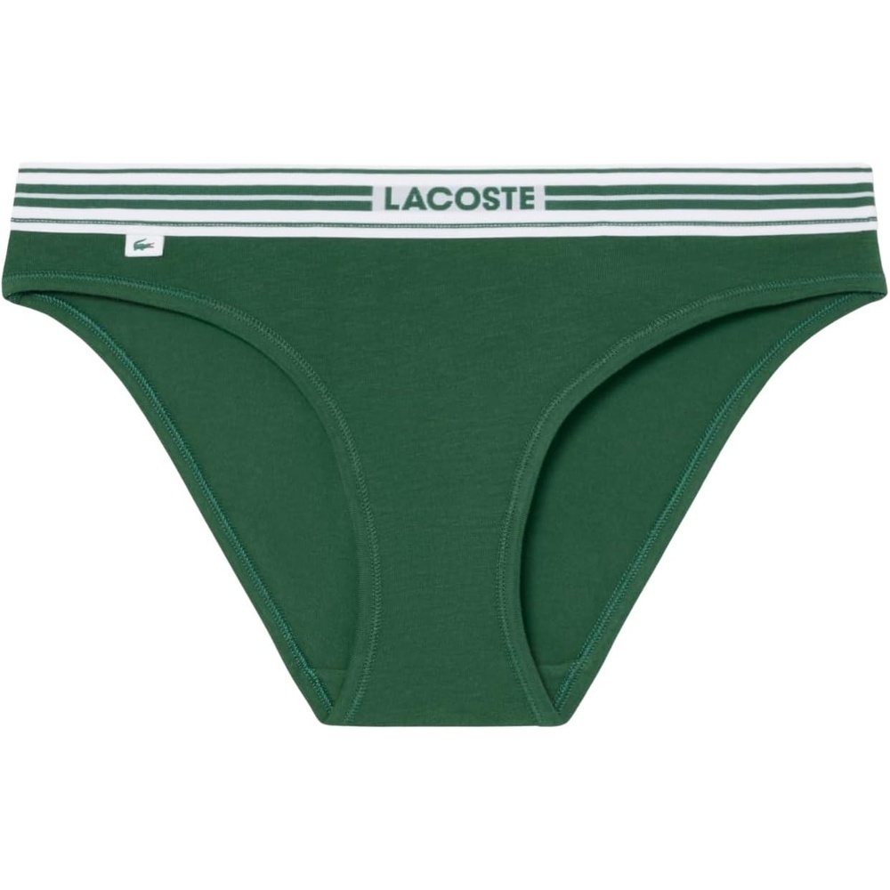 image:imageLacoste Womens Contrast Waist Stretch Cotton BriefsGreen