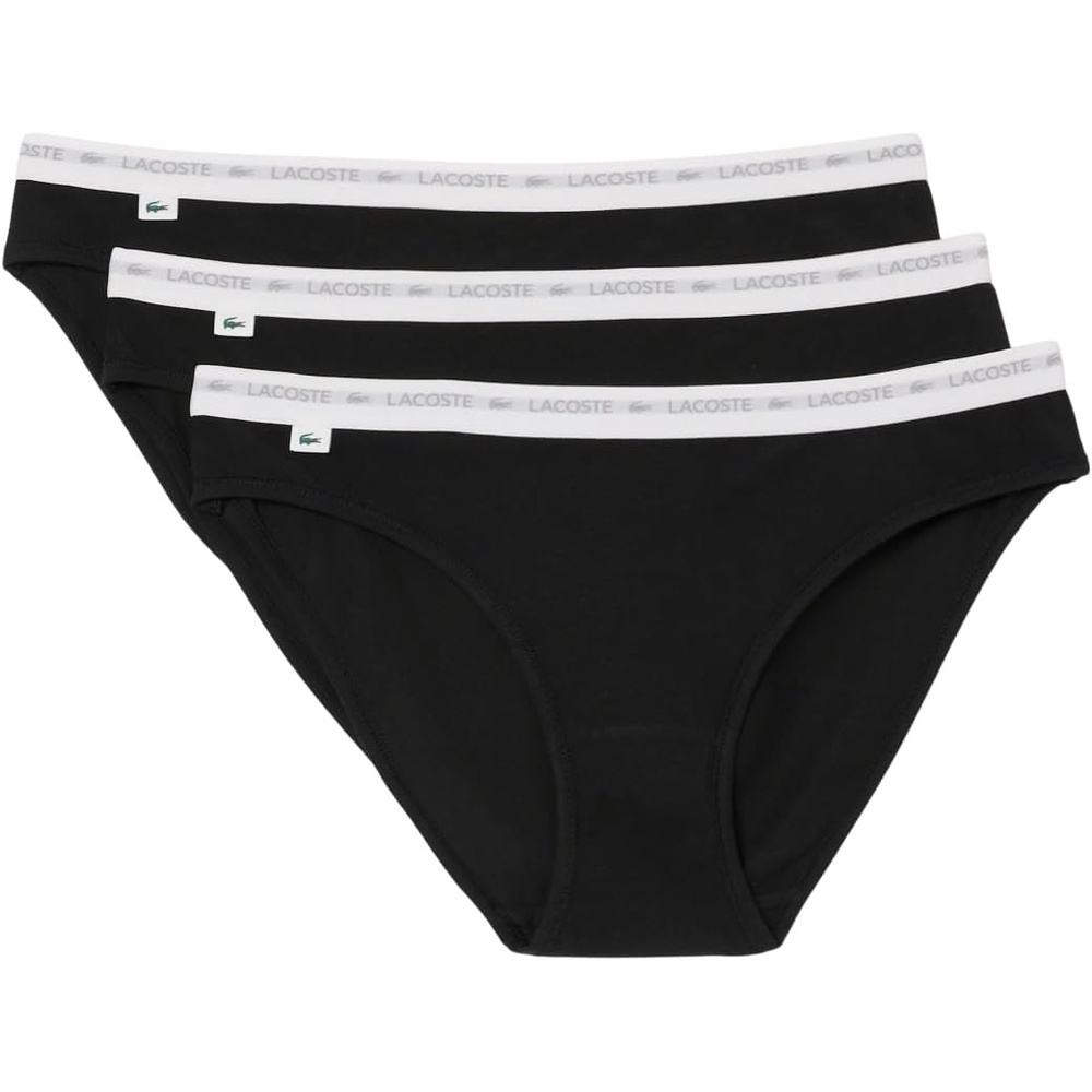 image:imageLacoste Womens Cotton Stretch Briefs 3packBlack