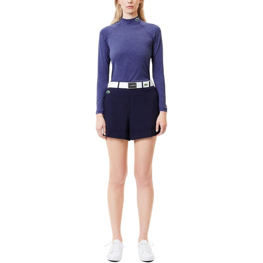 image:imageLacoste Womens Sport Lightweight Stretch Taffeta Golf ShortsNavy Blue