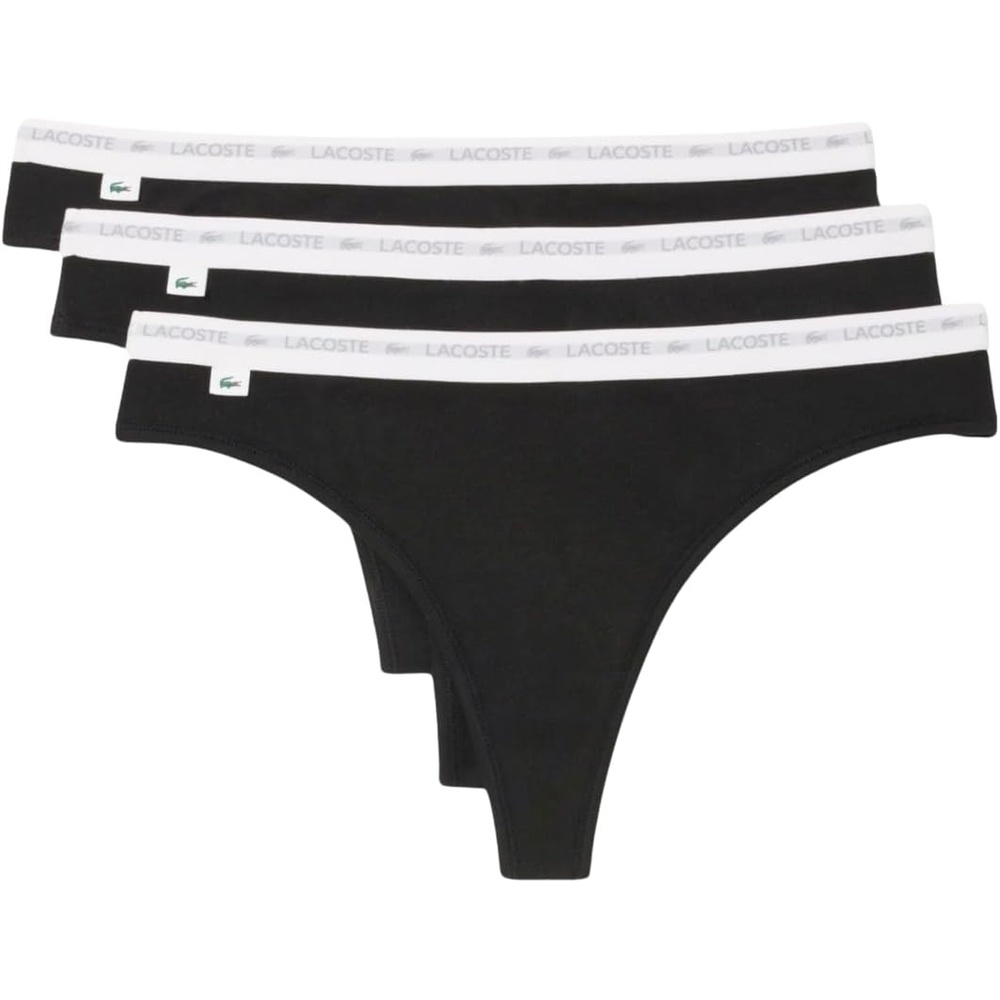 image:imageLacoste Womens Stretch Cotton String BriefsNew Black