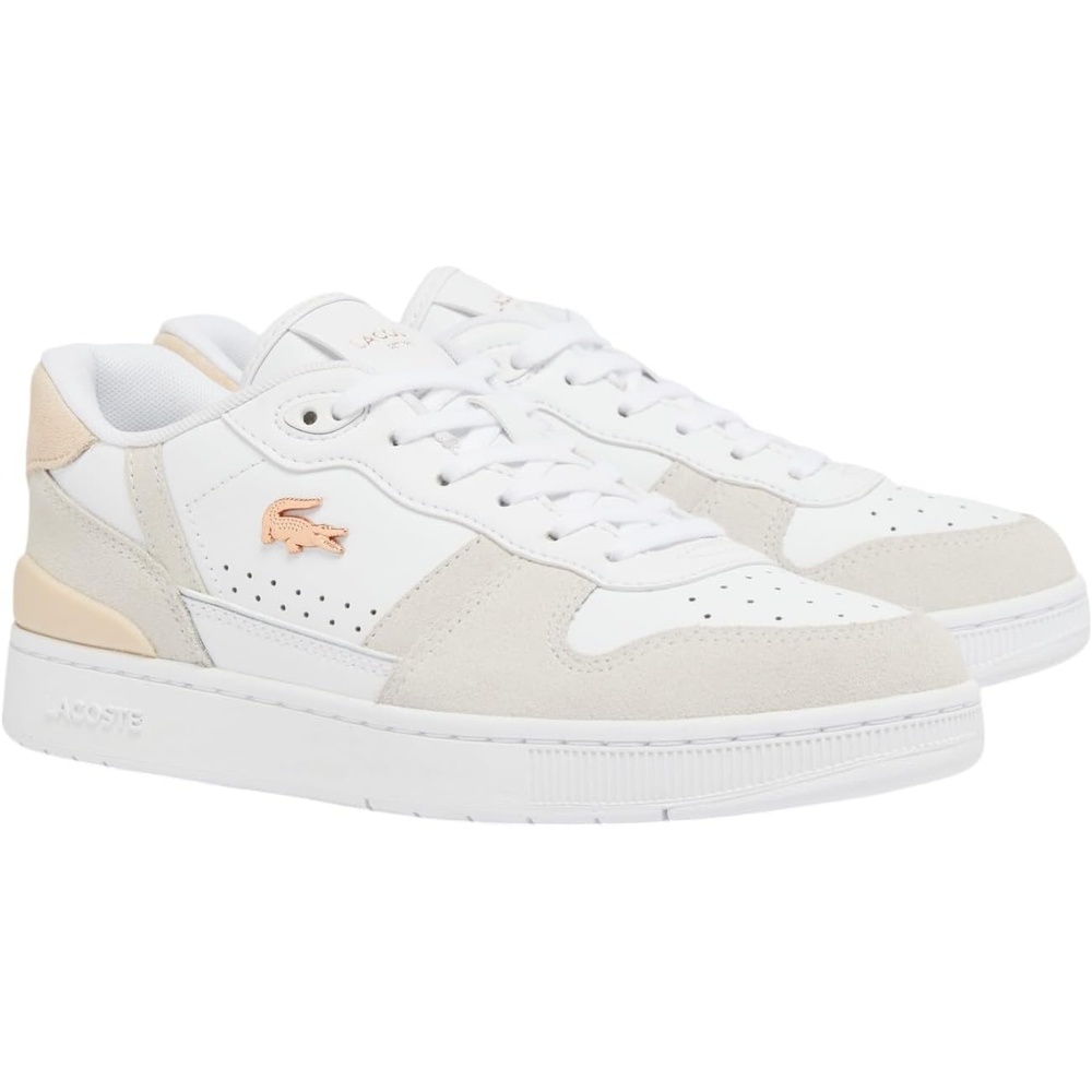 image:imageLacoste Womens TClip Set Leather SneakerWhiteLight Pink